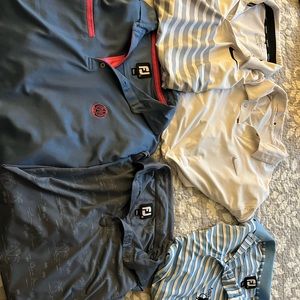 Bundle of golf shirts. 3 footjoy (2 medium and 1 large), 1 Nike medium and 1 TW